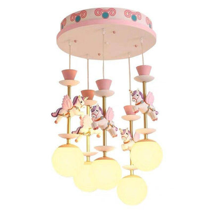Plafonnier enfant décor manège chevaux — LZ4P9XJ
