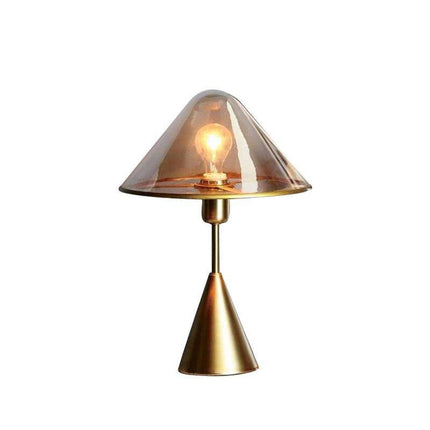 Lampe de table LED design cuivrée avec abat-jour en verre — LZ4X9P2