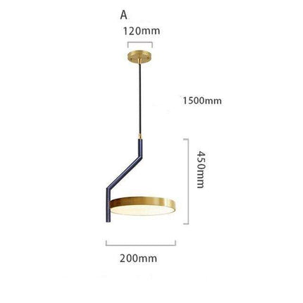 Suspension LED design avec cercle doré et finitions élégantes — LZ4XJ9