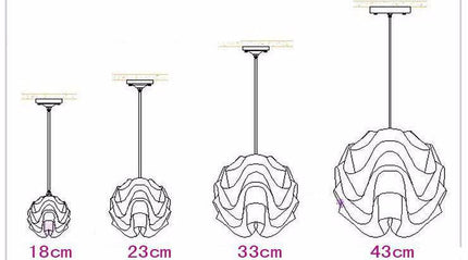 Suspension blanche au design ondulé contemporain — LZ4P9XQ