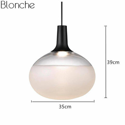 Suspension LED ovale blanche au design contemporain — LZ7XQ2
