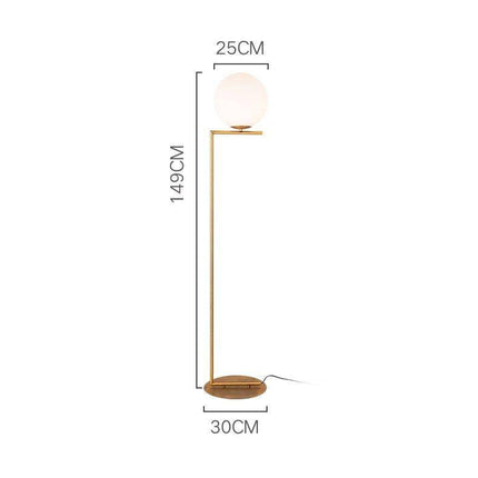 Lustre design avec boule en verre et tige de support Moderne