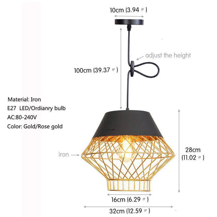 Suspension LED avec cage métallique style industriel Loft — LZ4X9P2