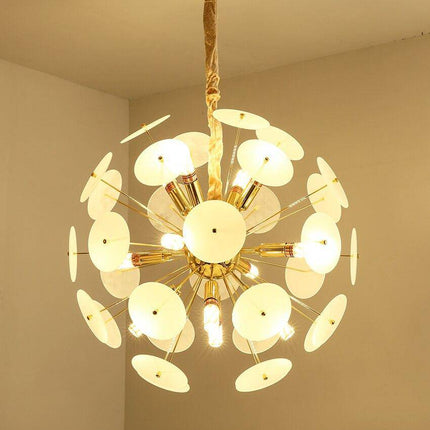 Lustre doré avec plaques rondes plates fumées — LZ4G7XQ
