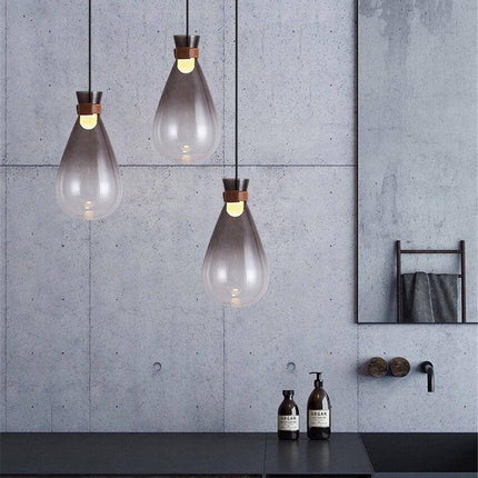 Suspension en verre fumé forme goutte Sitting — LZ4X9B
