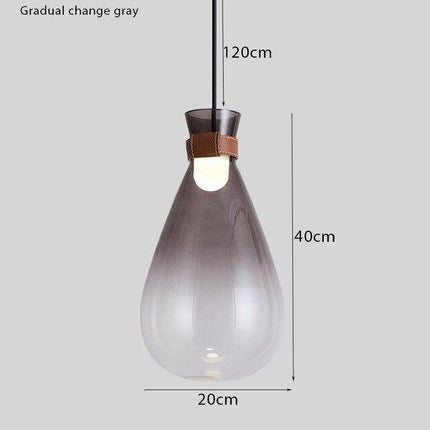 Suspension en verre fumé forme goutte Sitting — LZ4X9B