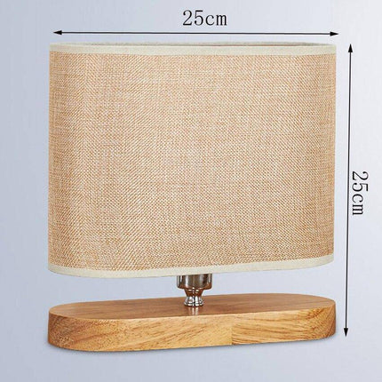 Lampe de table en bois avec abat-jour ovale en tissu — LZ4G7XQ
