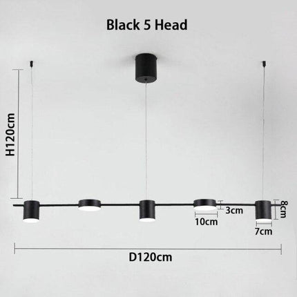 Lustre suspension allongé en métal avec éclairage LED style Luxury — LZ4P7X