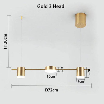 Lustre suspension allongé en métal avec éclairage LED style Luxury — LZ4P7X