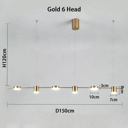 Lustre suspension allongé en métal avec éclairage LED style Luxury — LZ4P7X