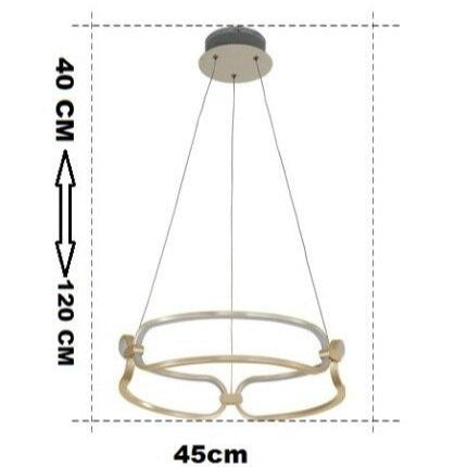 Lustre LED doré à anneaux design Pavia — LZ4X9T2