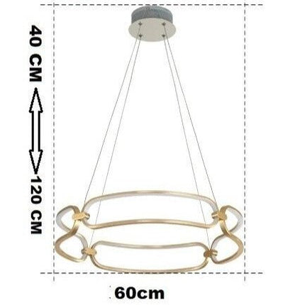 Lustre LED doré à anneaux design Pavia — LZ4X9T2