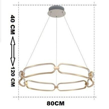 Lustre LED doré à anneaux design Pavia — LZ4X9T2