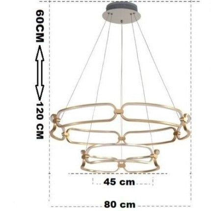 Lustre LED doré à anneaux design Pavia — LZ4X9T2