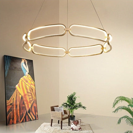 Lustre LED doré à anneaux design Pavia — LZ4X9T2