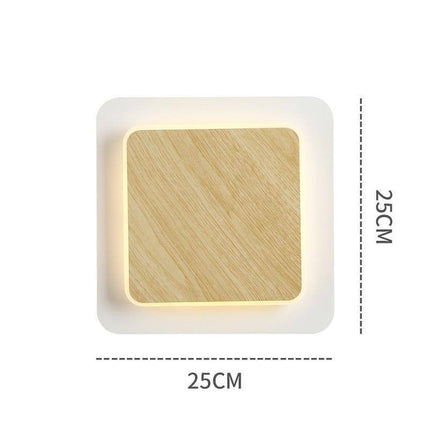 Applique murale LED design avec socles géométriques bois et métal — LZ4X9D2