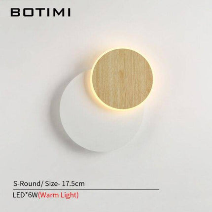 Applique murale LED design avec socles géométriques bois et métal — LZ4X9D2