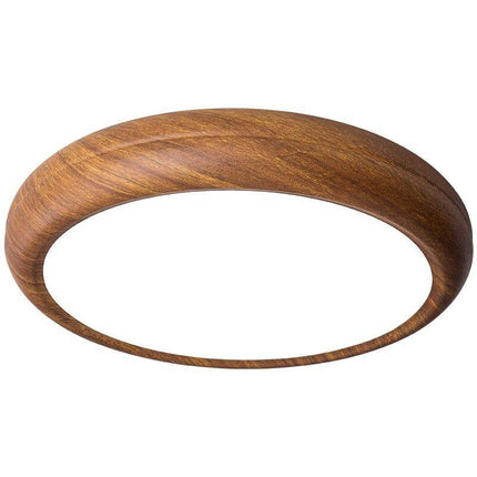 Plafonnier LED rond effet bois naturel moderne — LZ4X9T