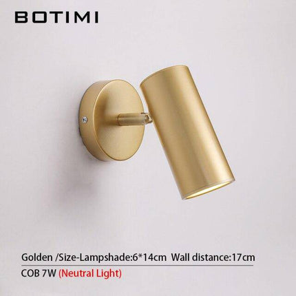 Applique murale LED avec spot cylindrique en métal doré — LZ4X9P2