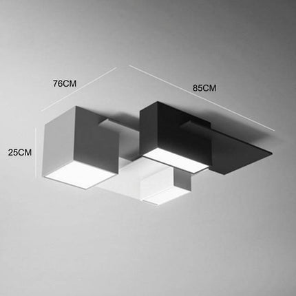 Plafonnier LED design aux formes géométriques noires et blanches — LZ4X9P