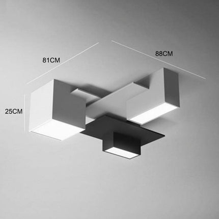 Plafonnier LED design aux formes géométriques noires et blanches — LZ4X9P