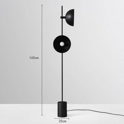 Lampadaire LED moderne avec tige et abat-jour en métal noir — LZ4X9P