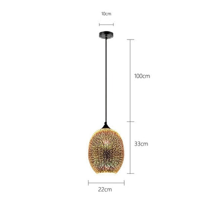 Suspension moderne multicolore en verre 3D Kaili — LZ4X9M