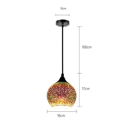 Suspension moderne multicolore en verre 3D Kaili — LZ4X9M