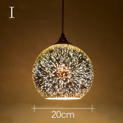 Suspension moderne multicolore en verre 3D Kaili — LZ4X9M