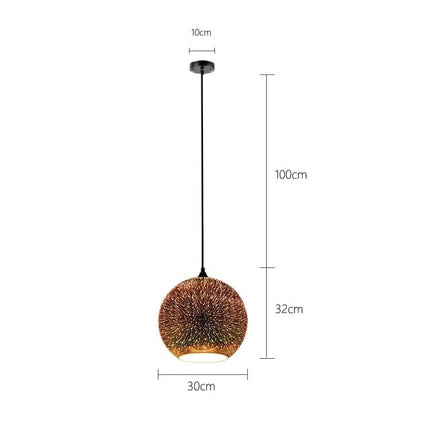Suspension moderne multicolore en verre 3D Kaili — LZ4X9M