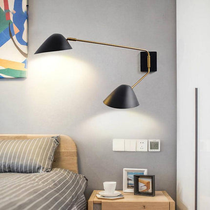 Applique murale LED noire avec abat-jour en métal design — LZ4P9XQ