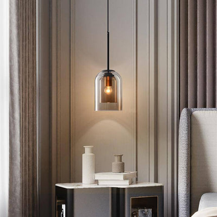 Suspension double verre fumé au design arrondi — LZ4X9J