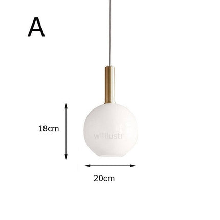Suspension ovale moderne en verre blanc Valette — LZ4X9B