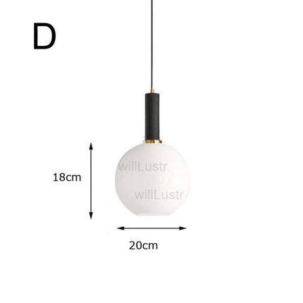 Suspension ovale moderne en verre blanc Valette — LZ4X9B