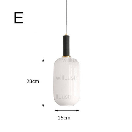 Suspension ovale moderne en verre blanc Valette — LZ4X9B