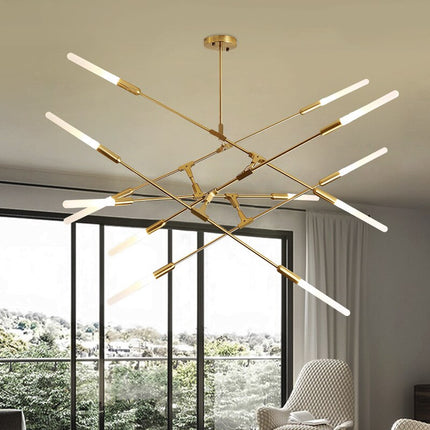 Lustre moderne LED baguettes avec extrémités lumineuses Suvan