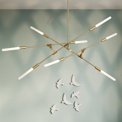 Lustre moderne LED baguettes avec extrémités lumineuses Suvan