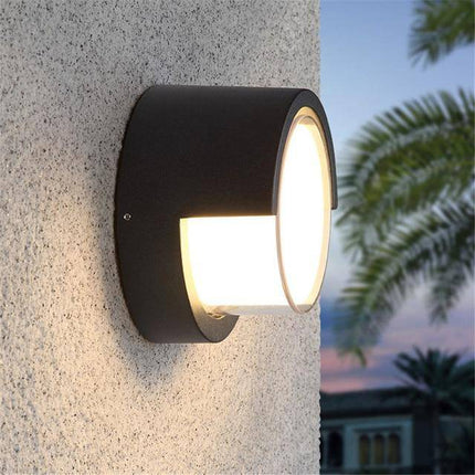 Applique murale ronde noire LED pour extérieur — LZ4X9P2