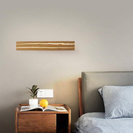 Applique murale LED rectangulaire en bois style scandinave — LZ4X9T2