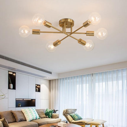 Plafonnier LED design en métal avec 6 lampes entrecroisées Eugie — LZ4X9P