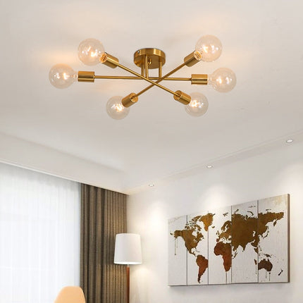 Plafonnier LED design en métal avec 6 lampes entrecroisées Eugie — LZ4X9P