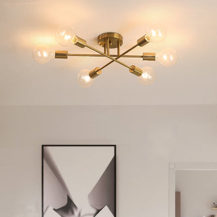 Plafonnier LED design en métal avec 6 lampes entrecroisées Eugie — LZ4X9P