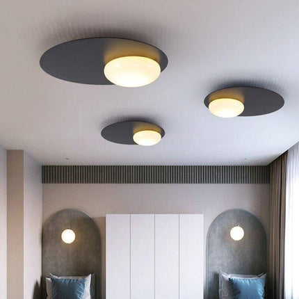 Plafonnier LED design avec disque métal noir style Ruban Loft — LZ4XJ9