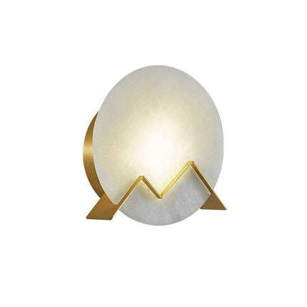 Applique murale LED avec cercle en marbre et métal doré design — LZ4P9XQ