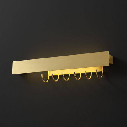 Applique murale LED dorée avec crochet design moderne — LZ4X9T