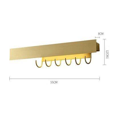 Applique murale LED dorée avec crochet design moderne — LZ4X9T