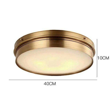 Plafonnier LED rond design industriel en métal doré — LZ4X9Q2