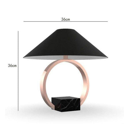 Lampe à poser LED design avec cercle métal et abat-jour verre — LZ4G7X2