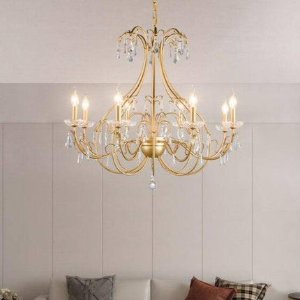 Lustre baroque doré LED avec ampoule en verre cristal rétro — LZ4X9Q2