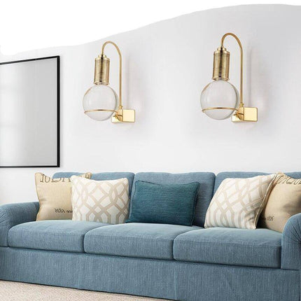 Applique murale LED design ampoule dorée avec boule en cristal — LZ4X9QJ